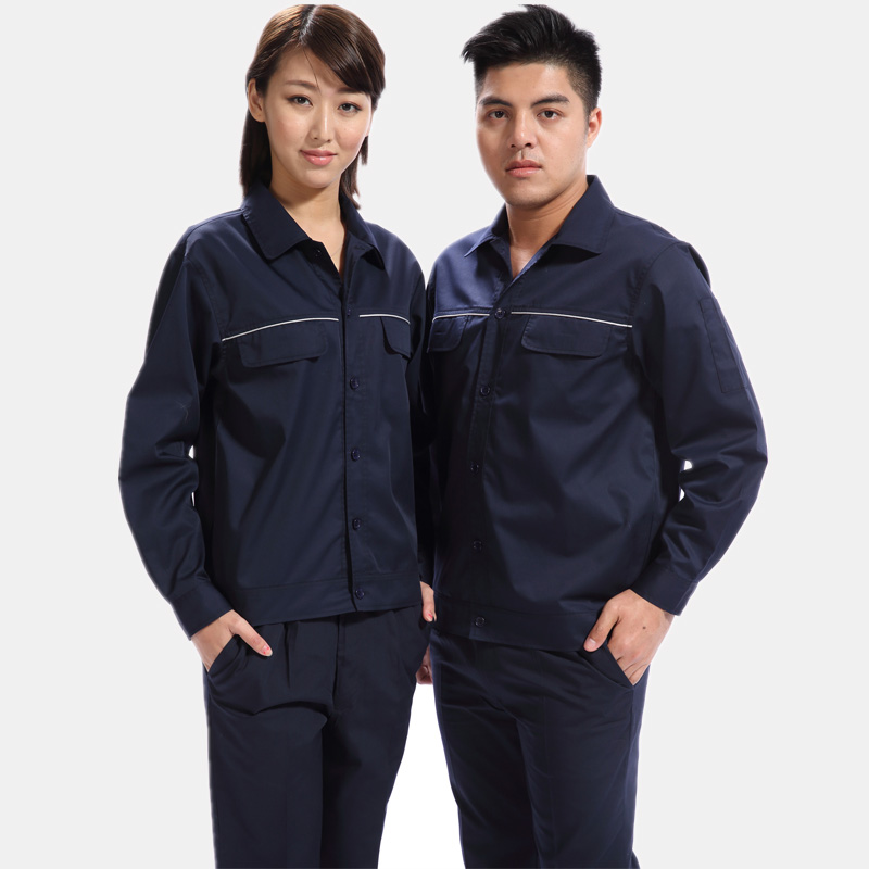 广州中铁工人工作服行业纯棉夏季长餐饮款式袖工作服