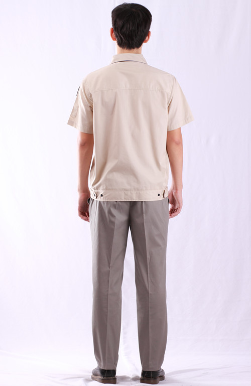 东台市双蓝领立体袋工作服短袖鲜红夹克