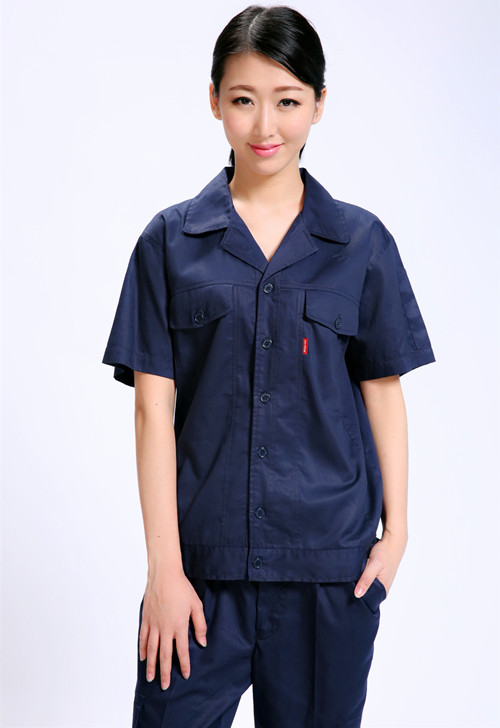 全棉短袖夏季工作潮州庆铃服企划套装